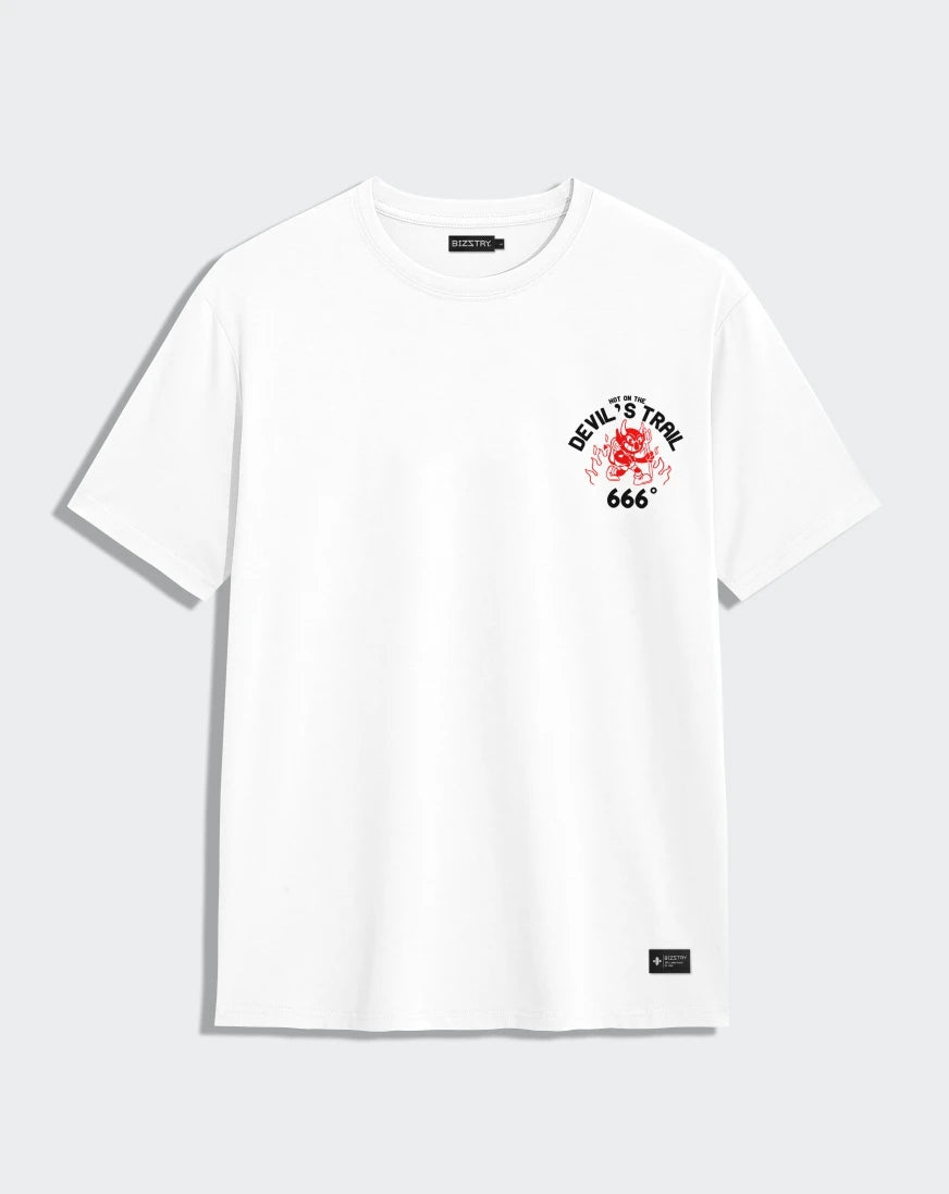 Camiseta blanca unisex DEVILS TRAIL