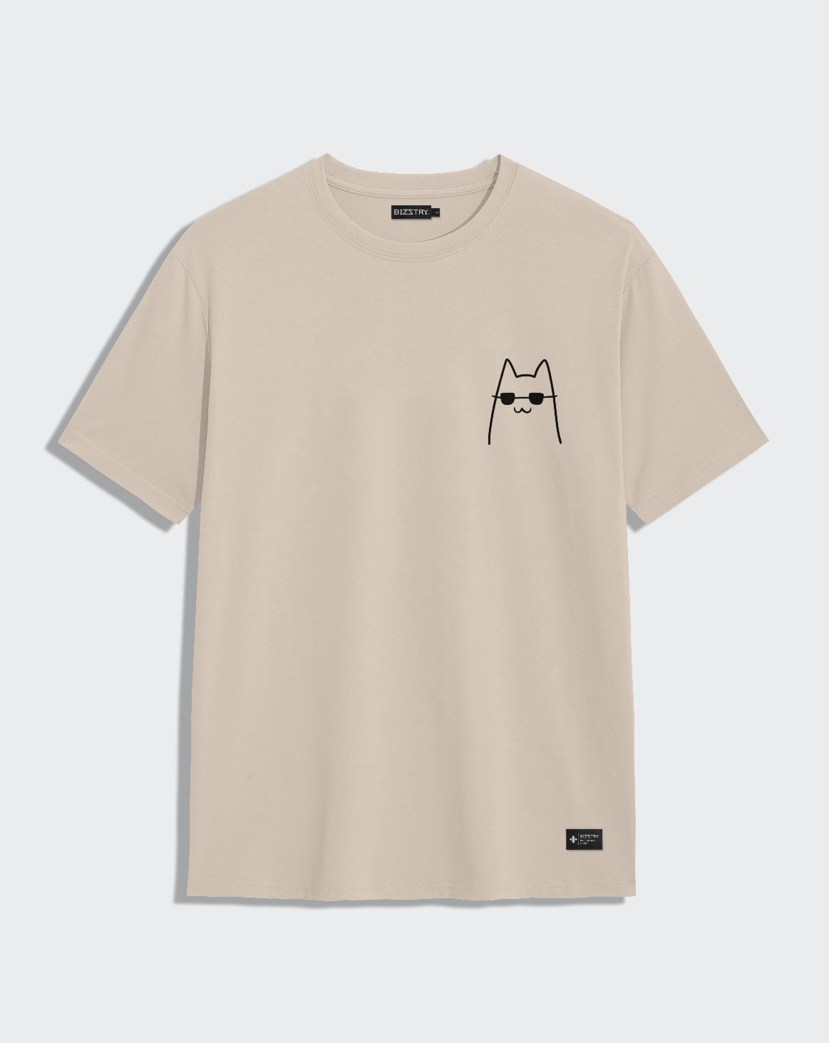 Camiseta capuccino unisex CAT SUNGLASS