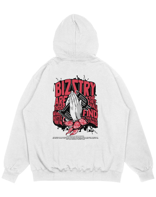 Hoodie blanco OVERSIZE Unisex Bizstry Iluminated