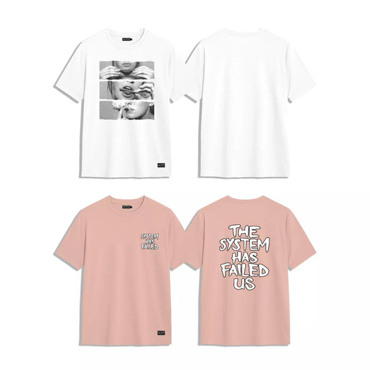 PACK 4 CAMISETAS PREMIUM (BLANCO, PALO ROSA, CAPUCCINO, LILA)