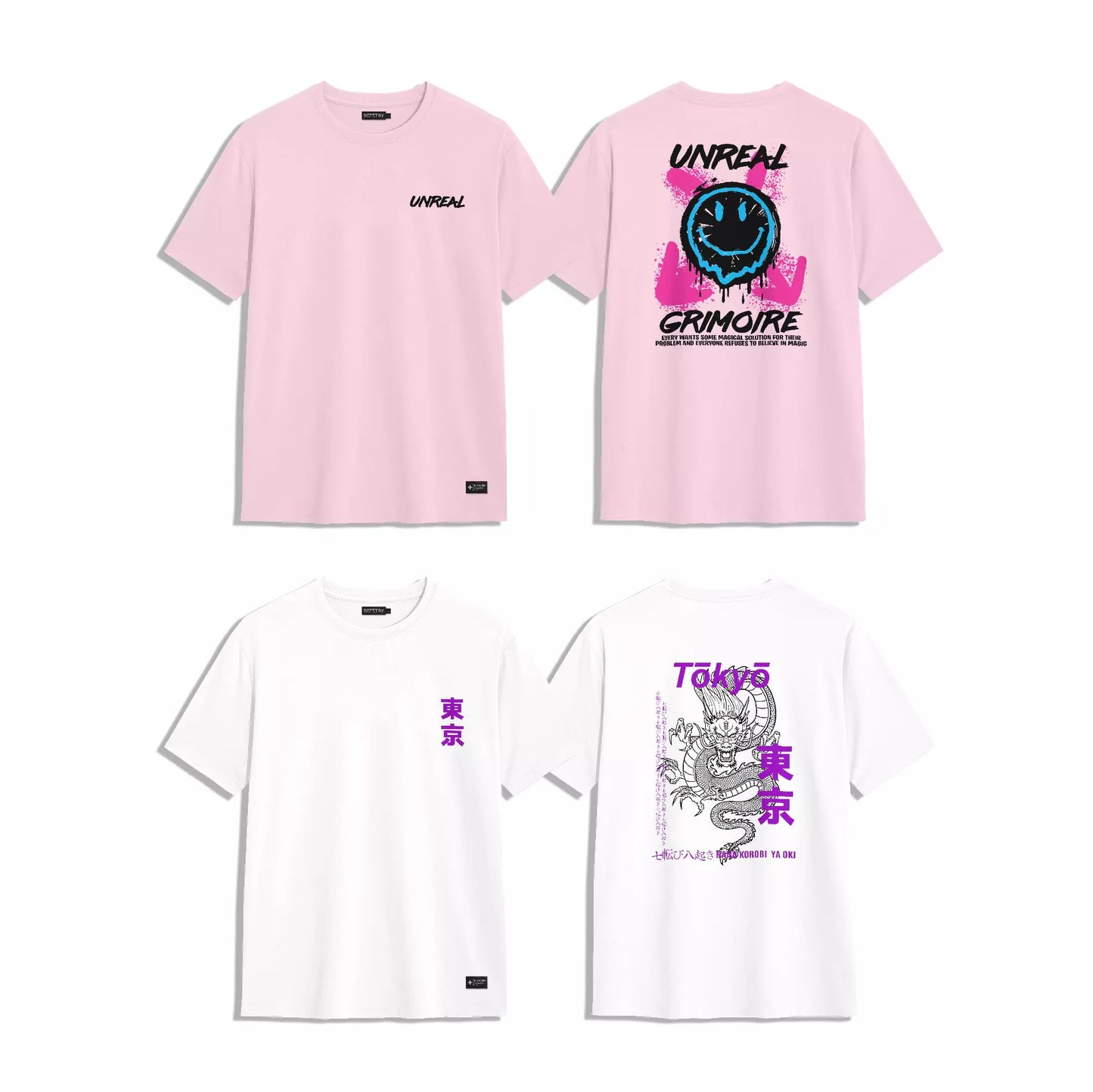 PACK 4 CAMISETAS PREMIUM (ROSA, BLANCO, NEGRO, CAPUCCINO)