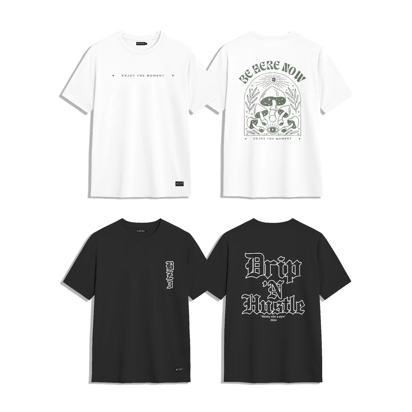 PACK 4 CAMISETAS PREMIUM (LILA, CAPUCCINO, BLANCO, NEGRO)