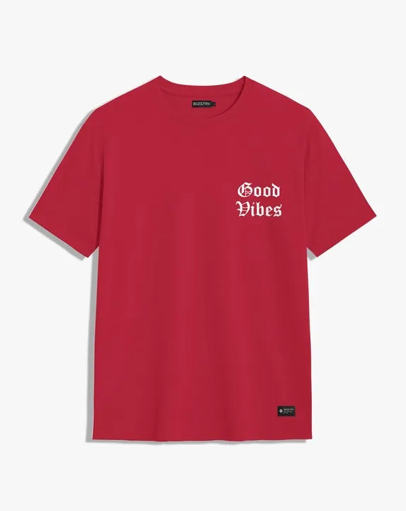 Camiseta unisex roja GOOD VIBES