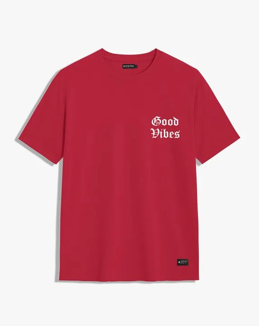 Camiseta unisex roja GOOD VIBES