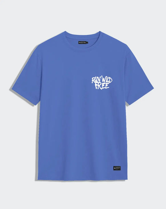 Camiseta azul unisex RUN