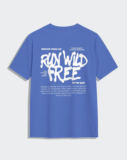 Camiseta azul unisex RUN