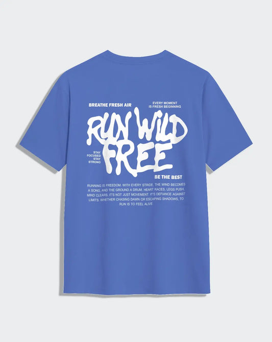 Camiseta azul unisex RUN