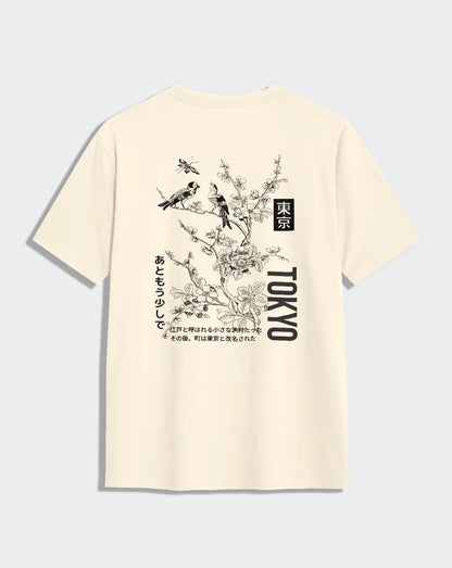 Camiseta beige unisex TOKYO BIRDS
