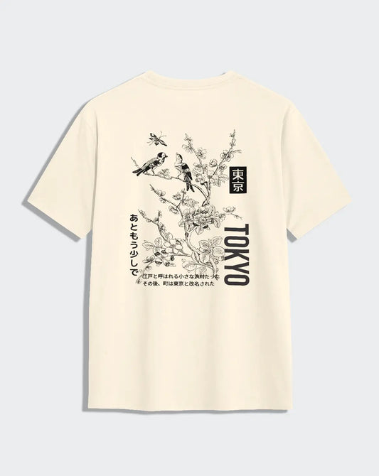 Camiseta beige unisex TOKYO BIRDS