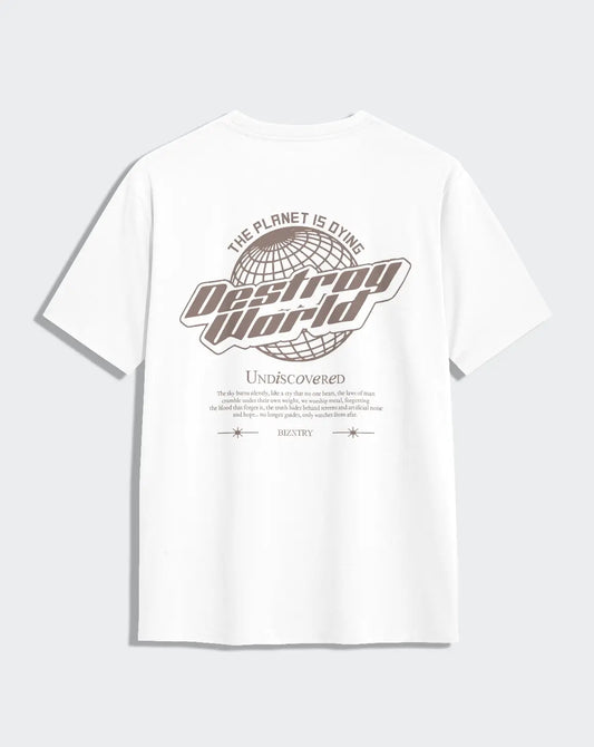 Camiseta blanca unisex DESTROY