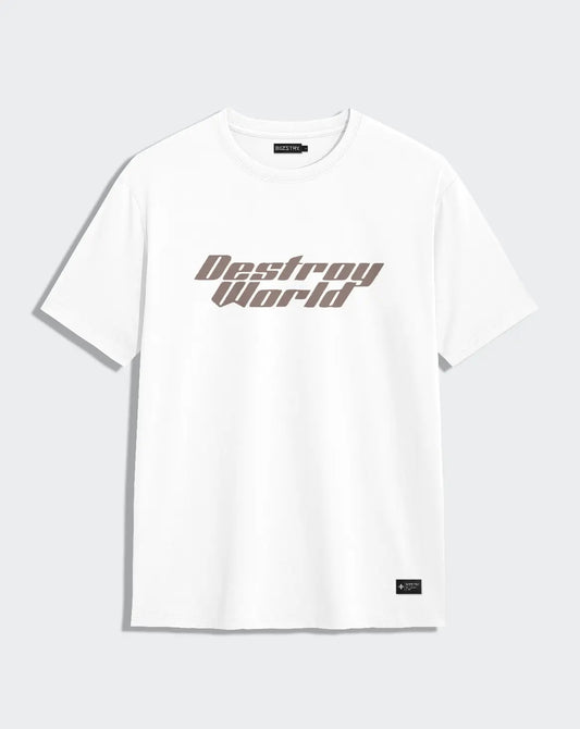 Camiseta blanca unisex DESTROY