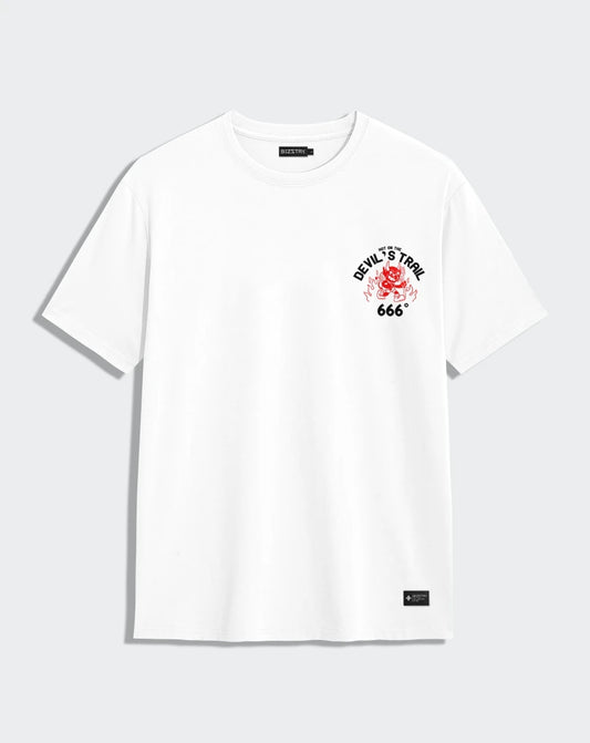 Camiseta blanca unisex DEVILS TRAIL
