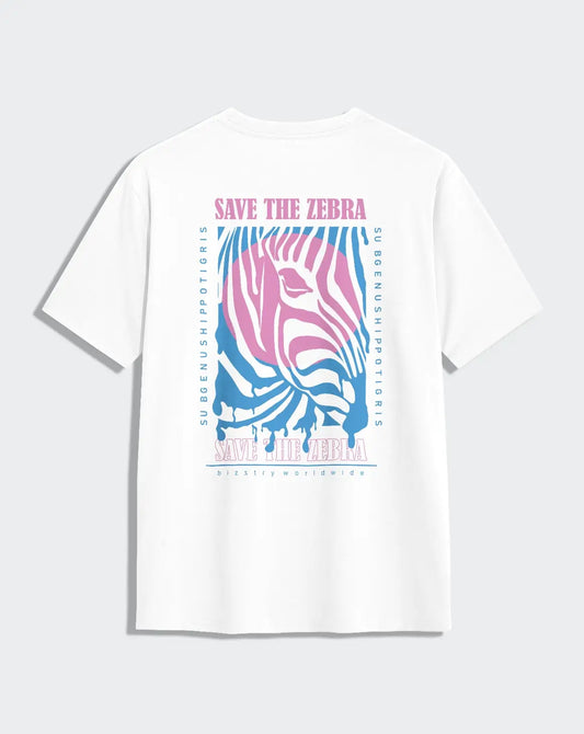 Camiseta blanca unisex ZEBRA