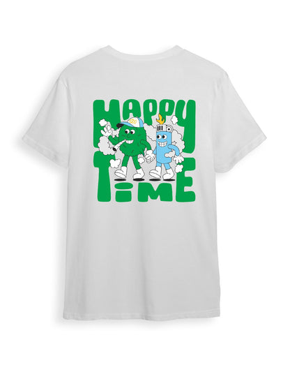 Camiseta blanco Unisex HAPPY TIME