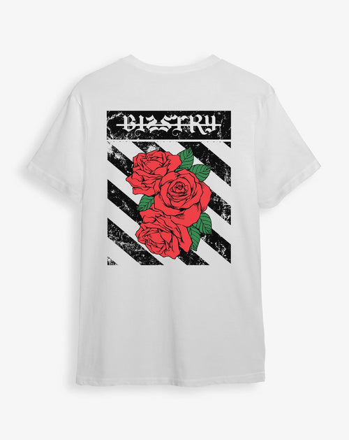 Camiseta blanca unisex ROSA BIZSTRY