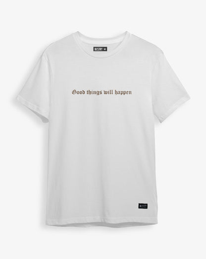 Camiseta blanco unisex GOOD THINGS