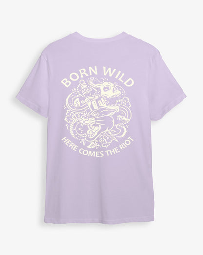 Camiseta lila unisex BORN WILD