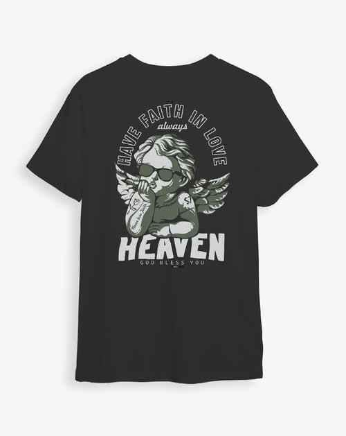 Camiseta negra Unisex HEAVEN