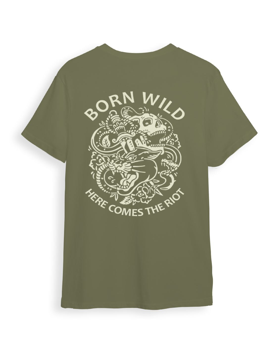 Camiseta verde Unisex BORN WILD