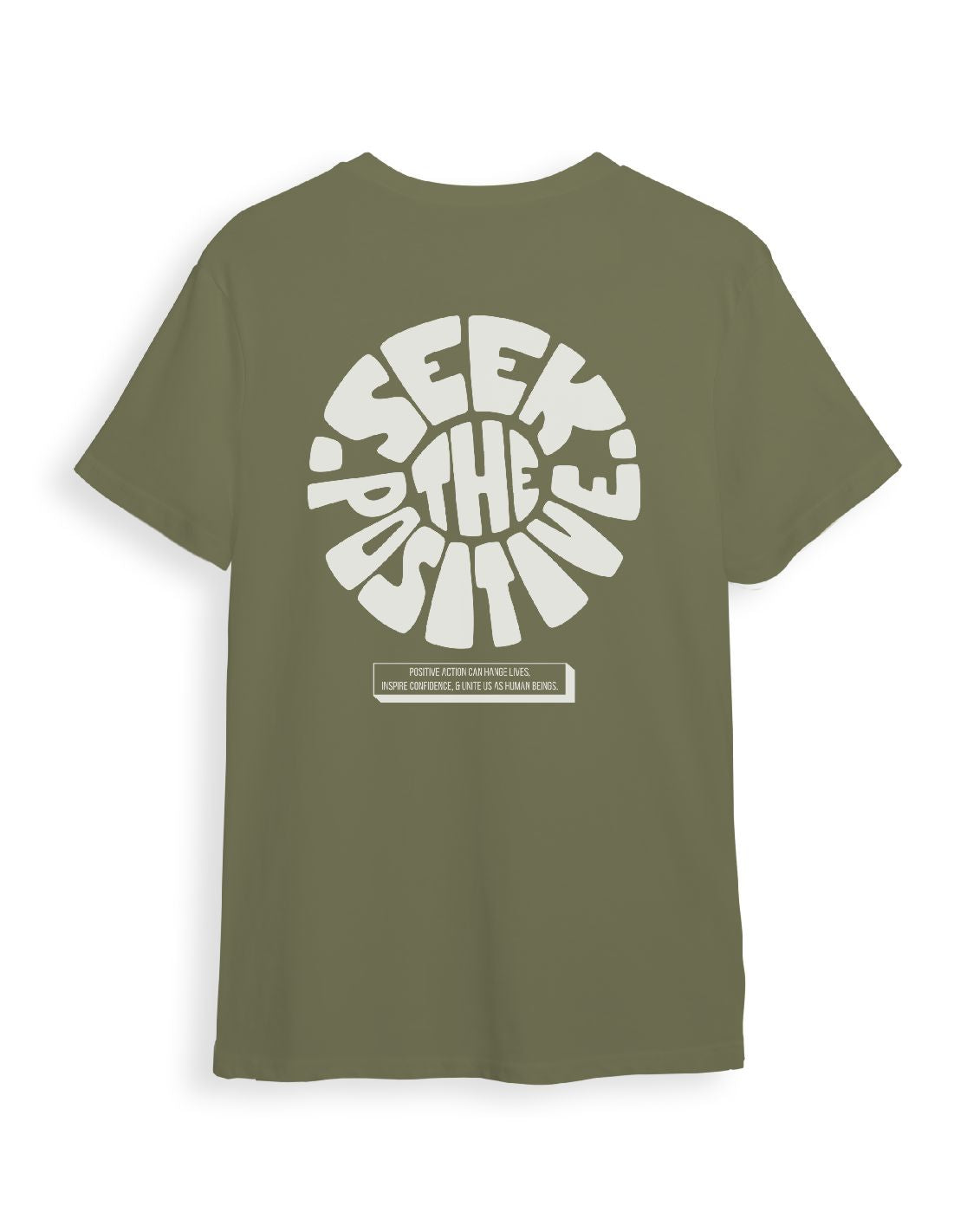 Camiseta verde oliva unisex SEEK THE POSITIVE