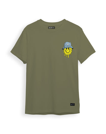 Camiseta verde Unisex BIZSTRY FACE