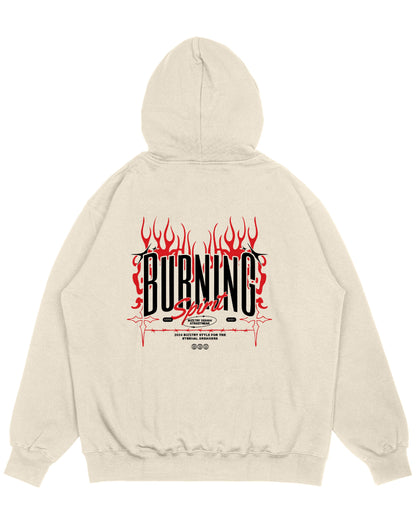 Hoodie beige OVERSIZE Unisex Burning