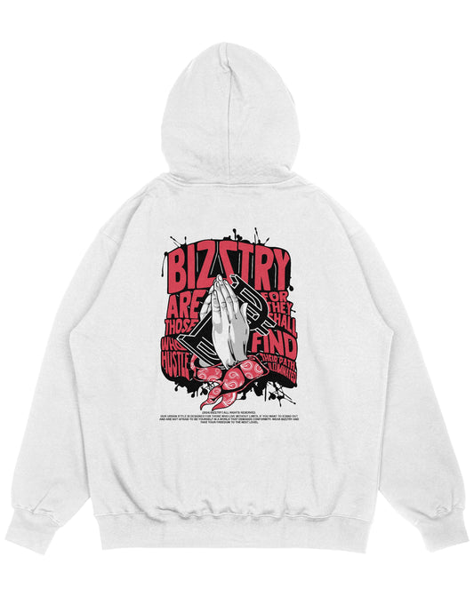 Hoodie blanco OVERSIZE Unisex Bizstry Iluminated