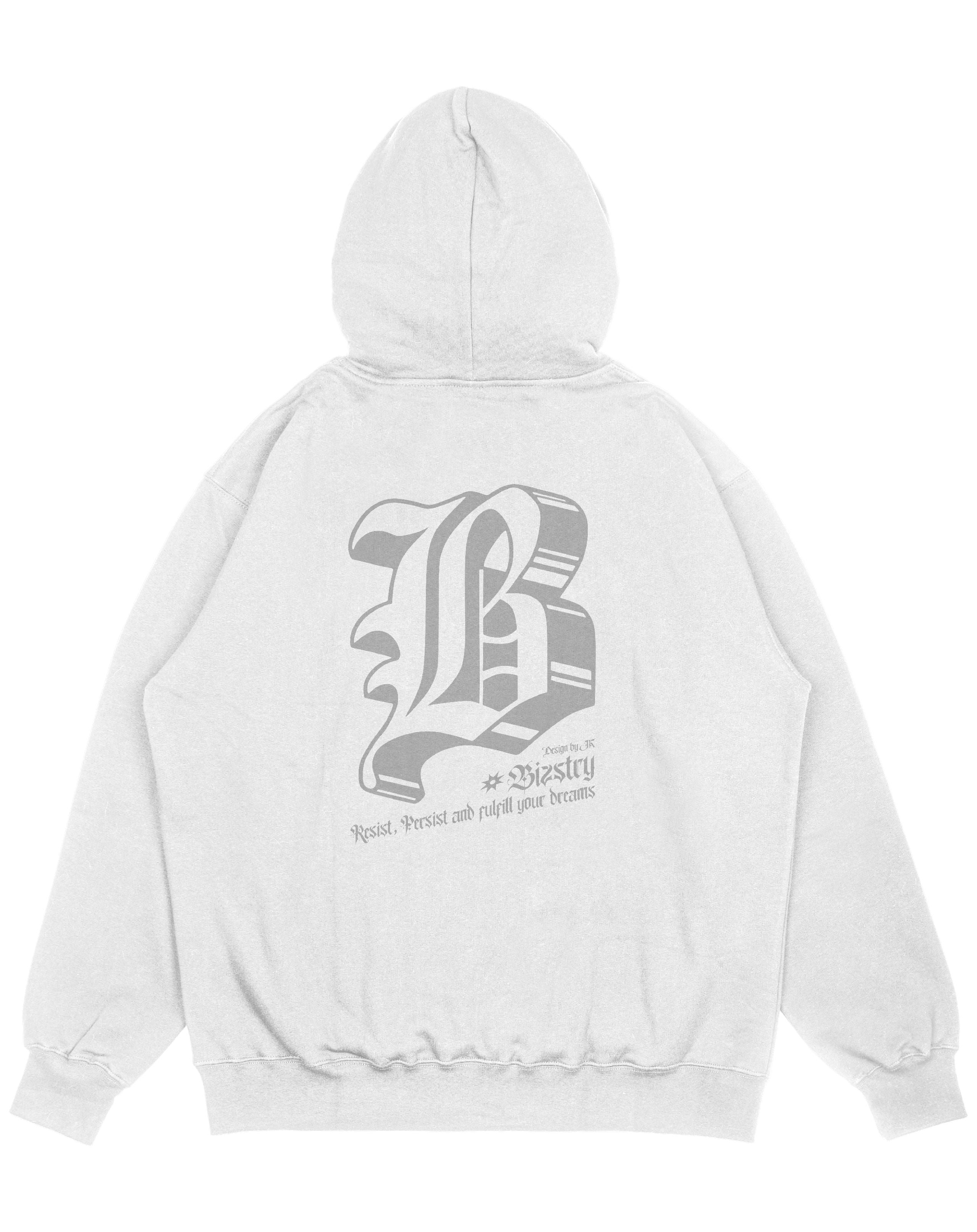 Hoodie blanco OVERSIZE Unisex Bizstry Resist