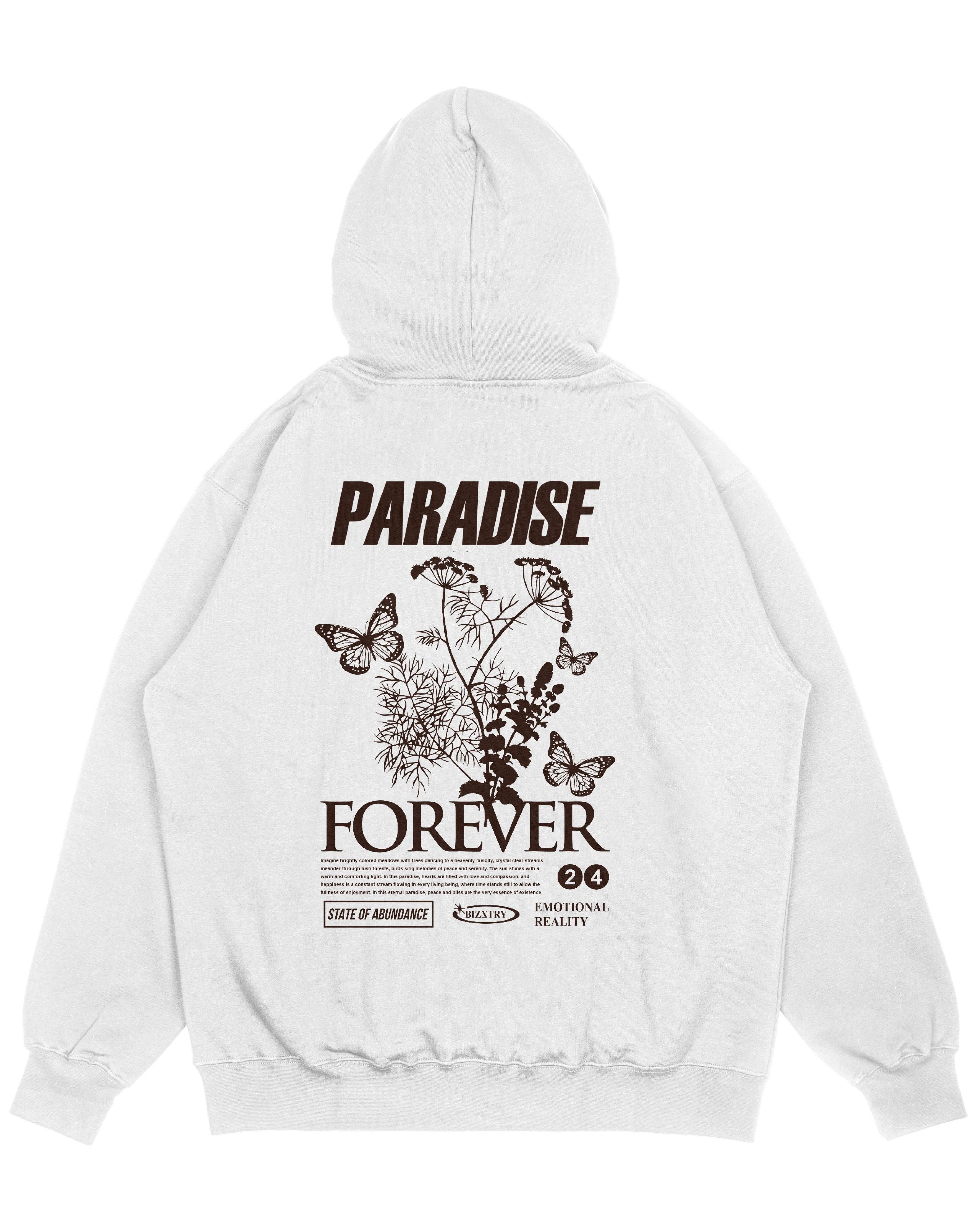 Hoodie blanco OVERSIZE Unisex Paradise