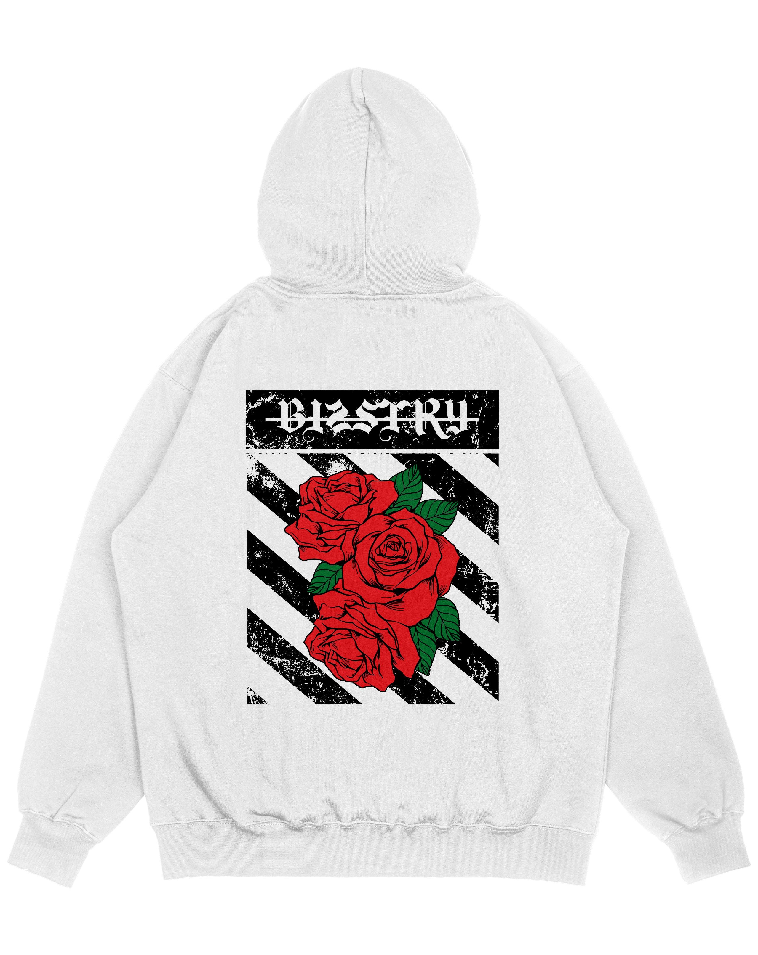 Hoodie blanco OVERSIZE Unisex Rosa Bizstry