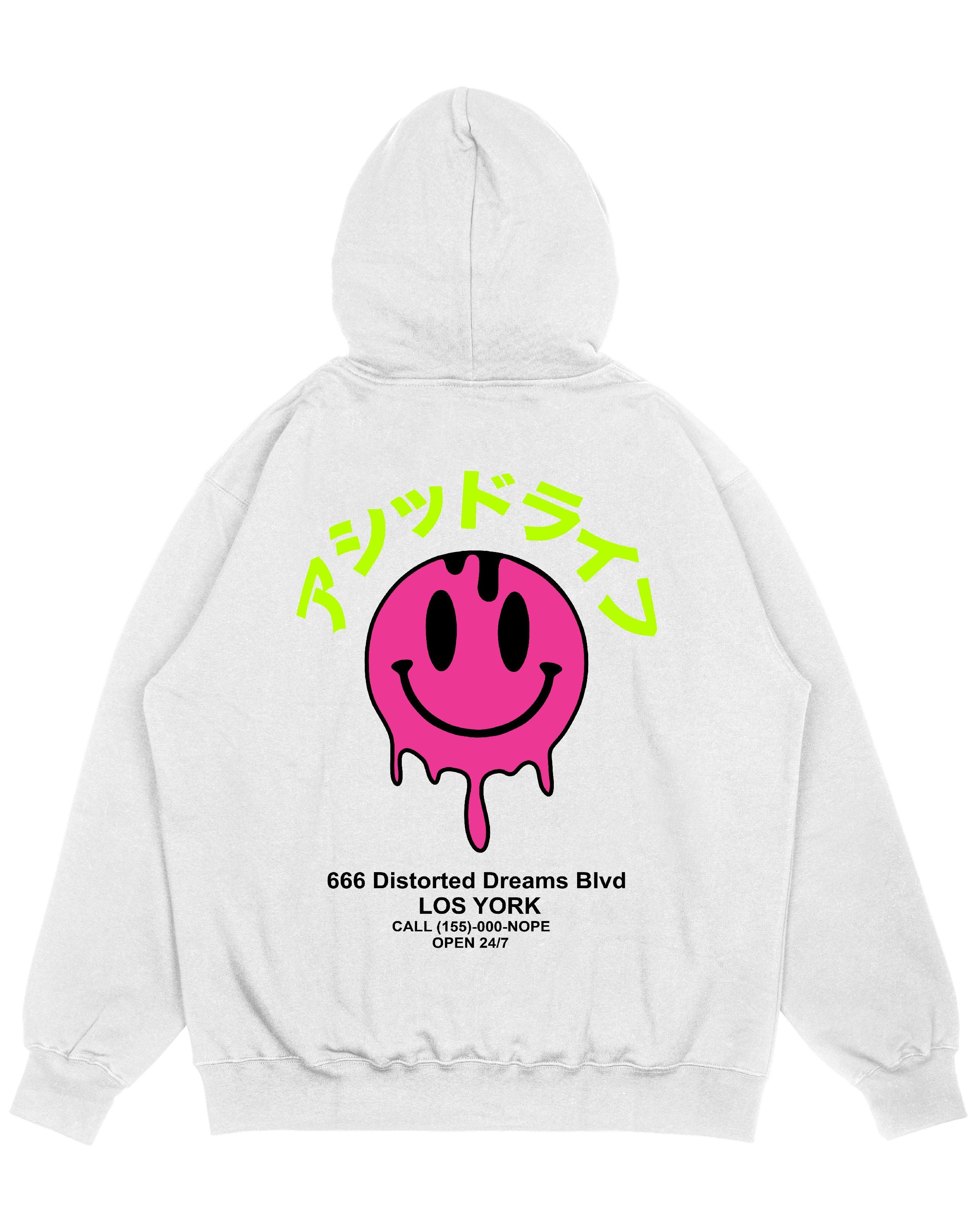 Hoodie blanco OVERSIZE Unisex Smile