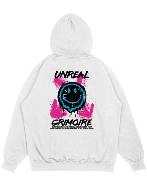 Hoodie blanco OVERSIZE Unisex Unreal