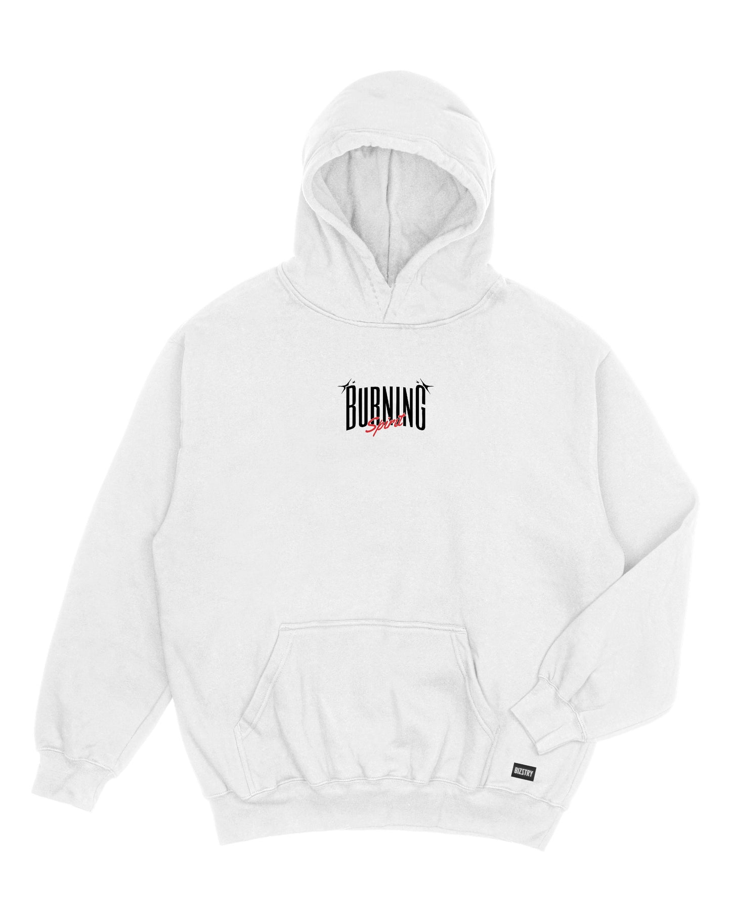 Hoodie blanco OVERSIZE Unisex Burning