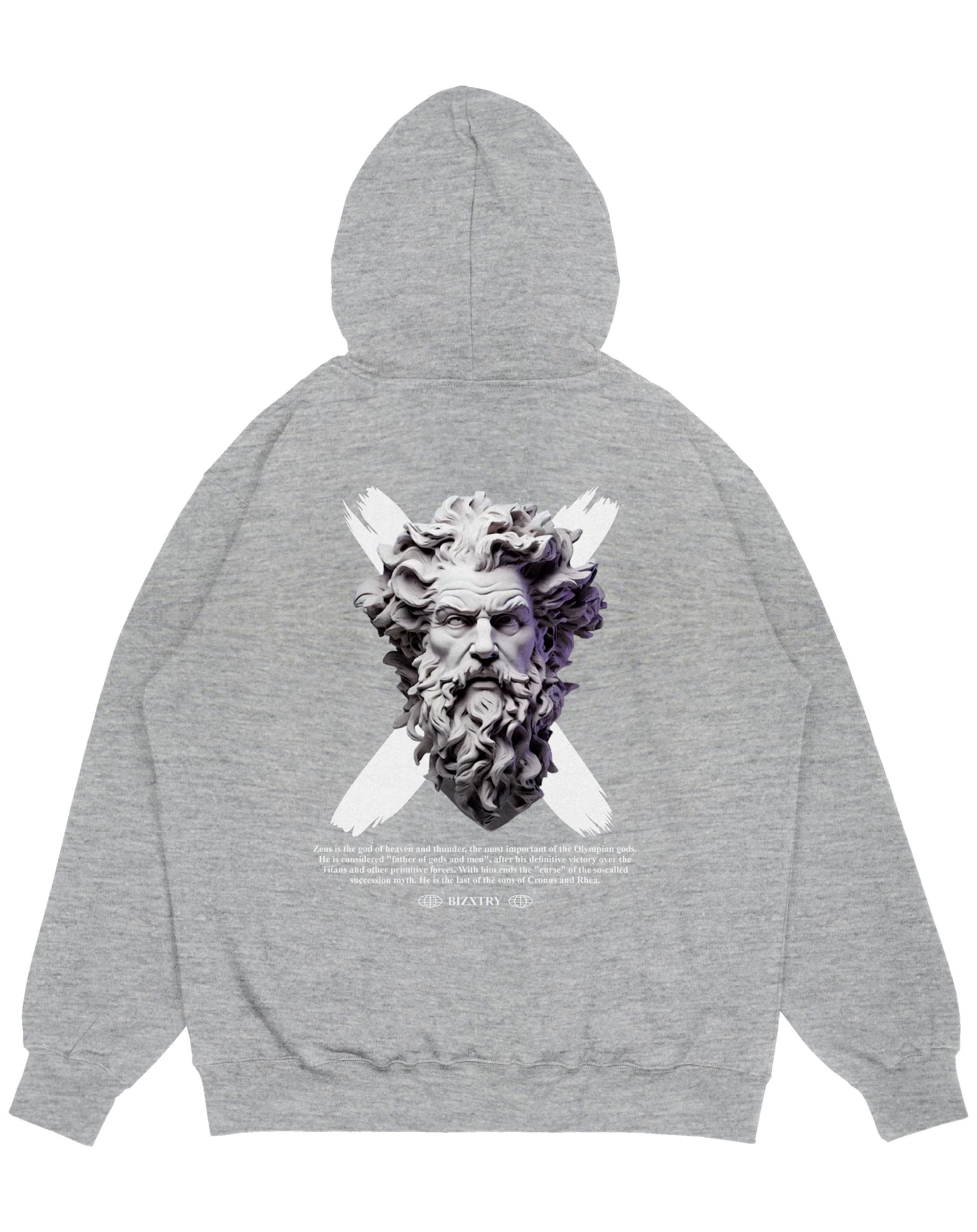 Hoodie gris jaspe OVERSIZE Unisex Zeus