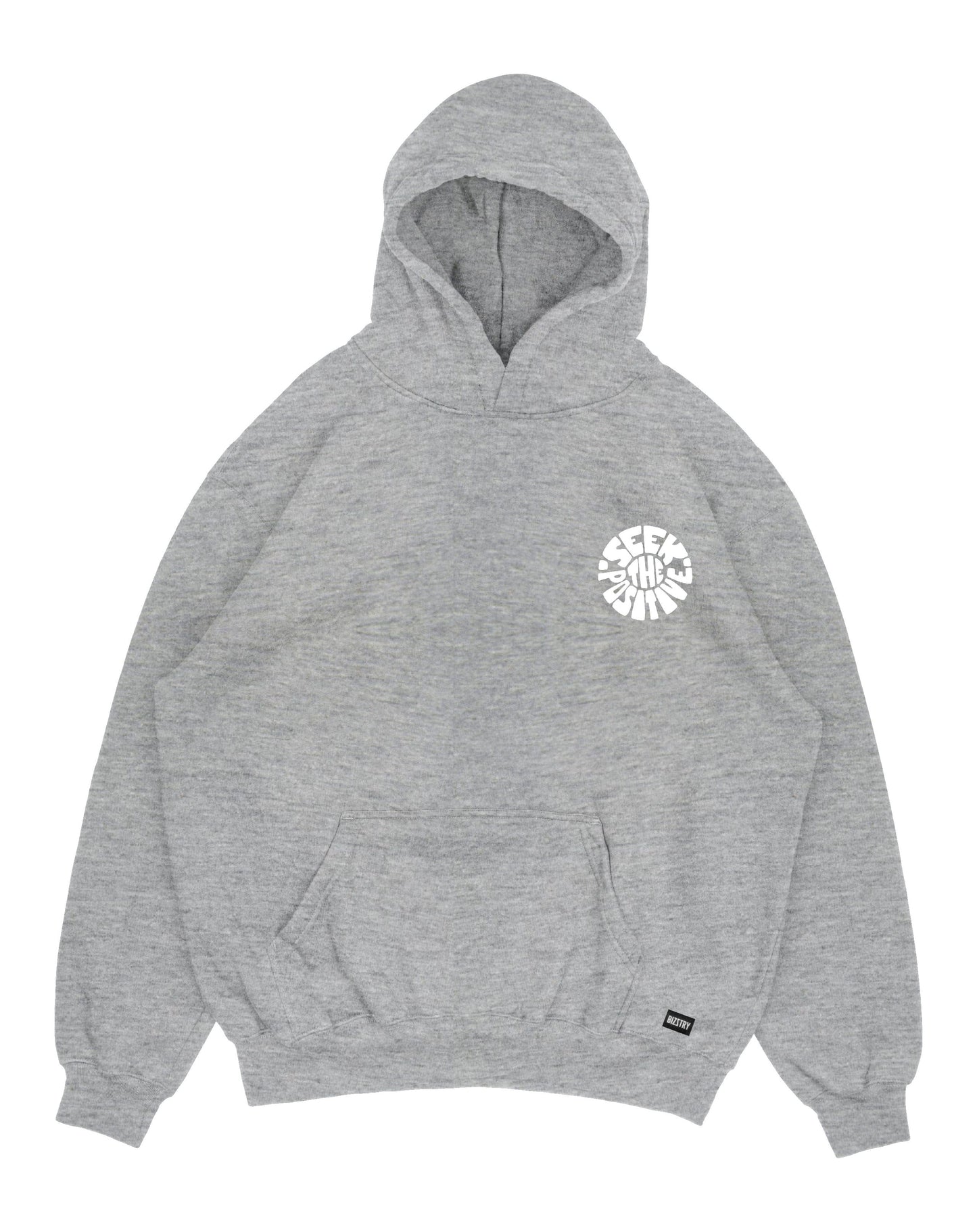 Hoodie gris jaspe OVERSIZE Unisex Seek white