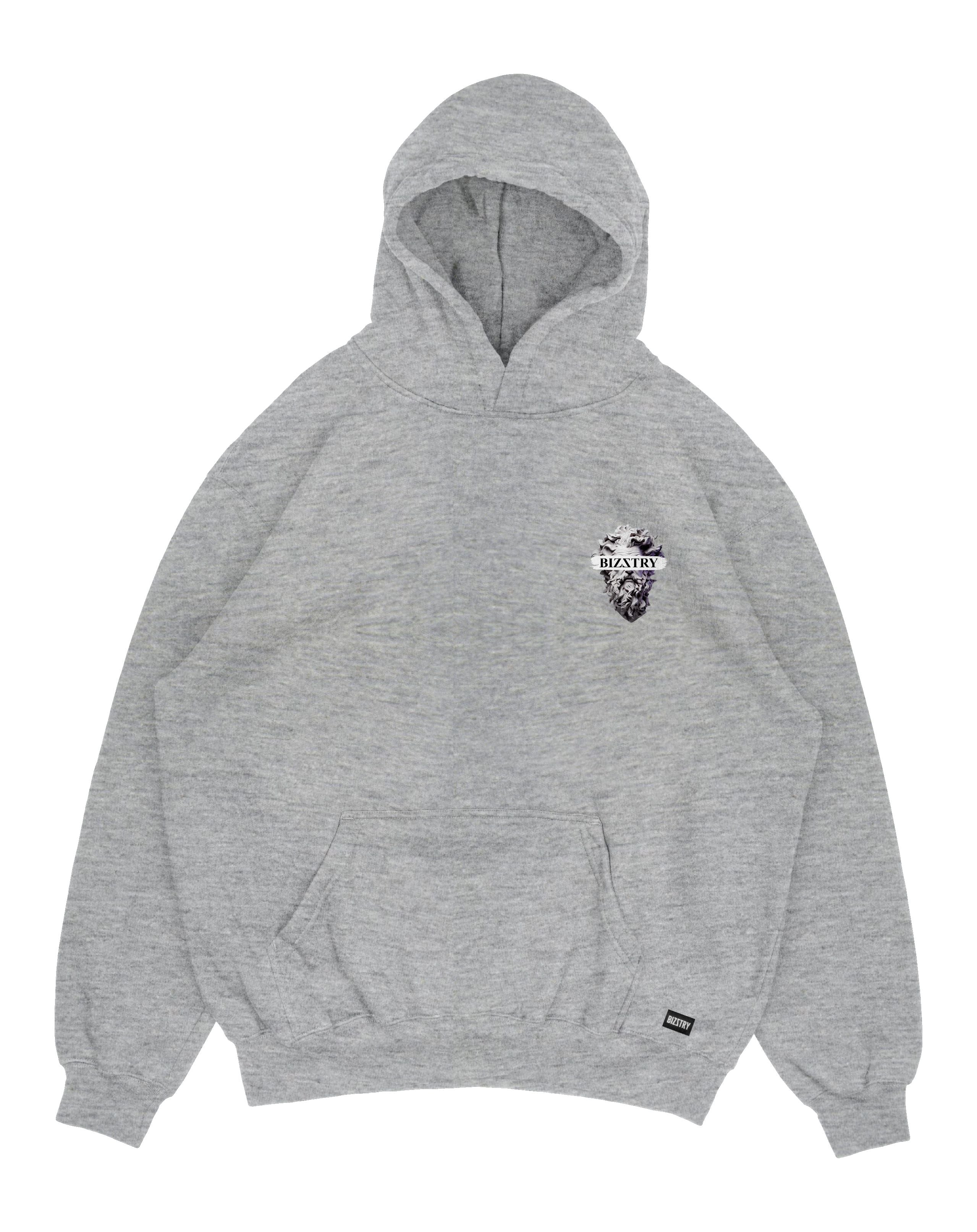 Hoodie gris jaspe OVERSIZE Unisex Zeus