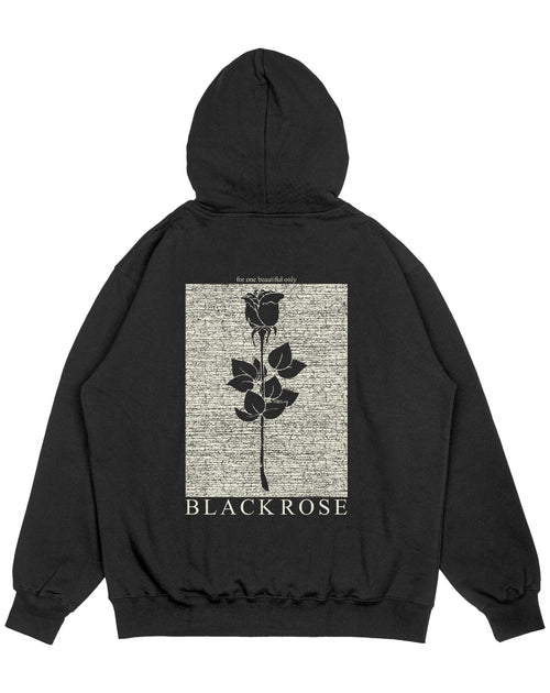 Hoodie negro OVERSIZE Unisex Black Rose