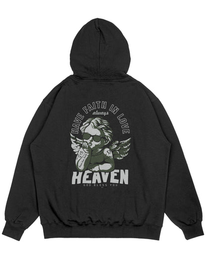 Hoodie negro OVERSIZE Unisex Heaven