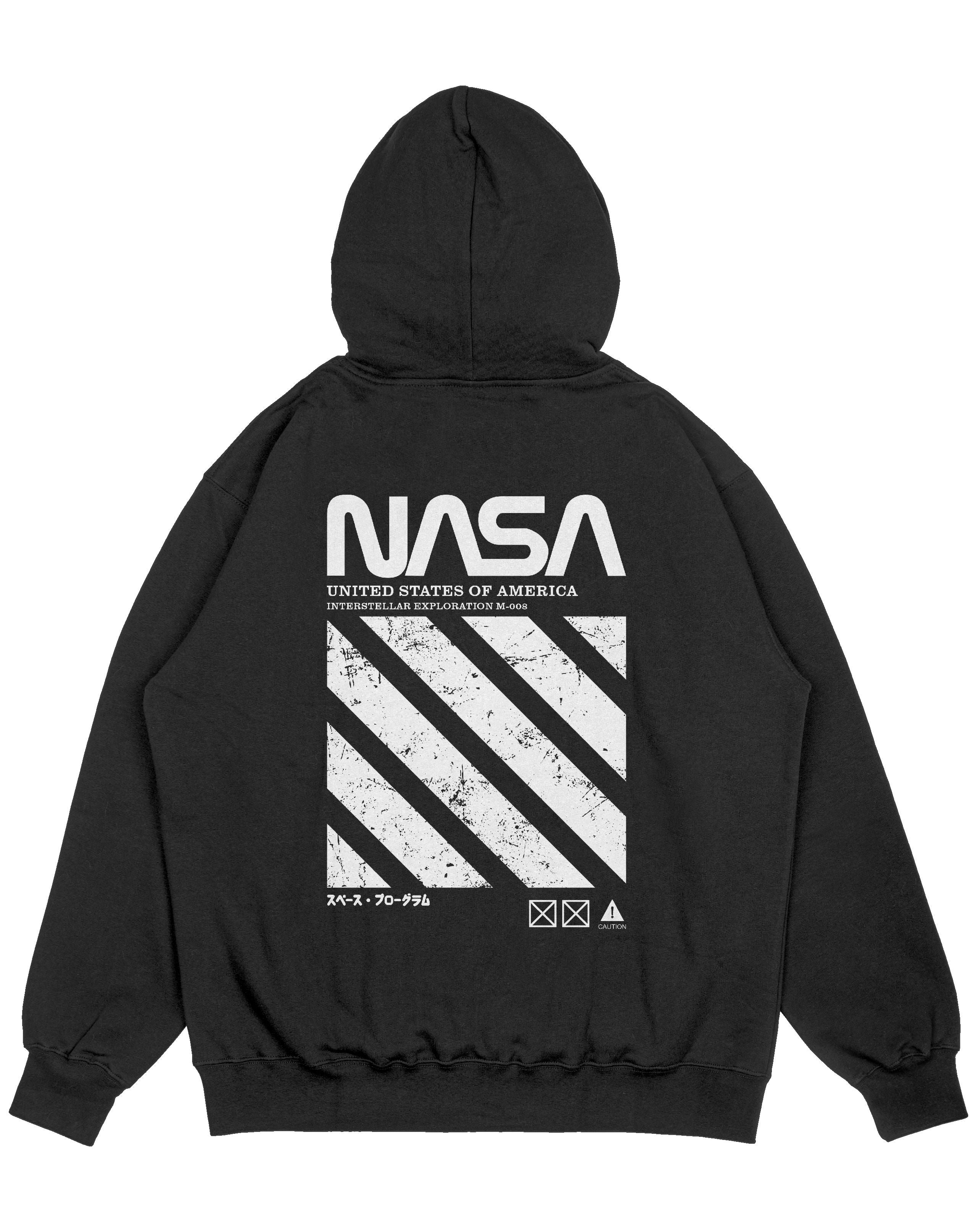 Hoodie negro OVERSIZE Unisex Nasa Crew