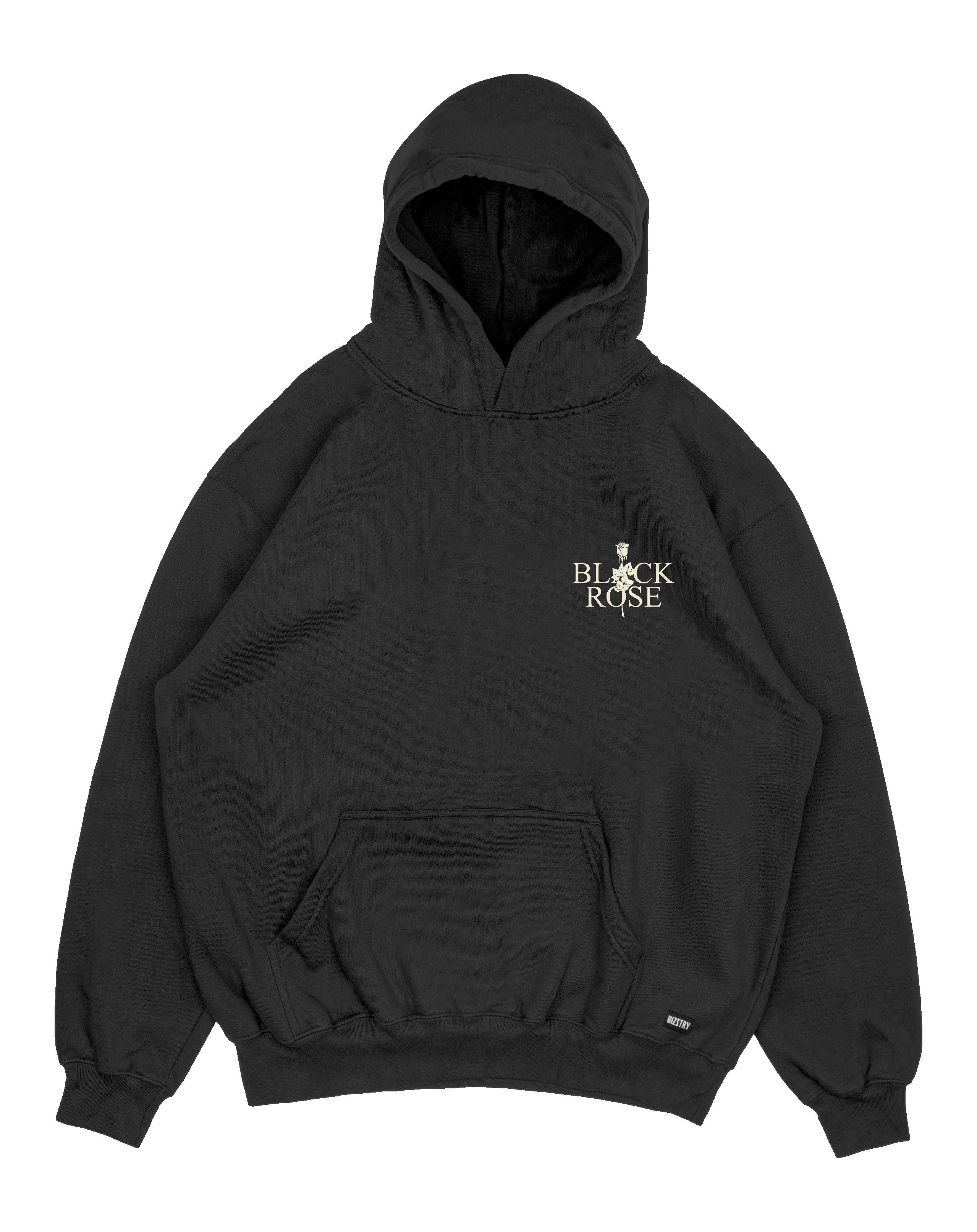 Hoodie negro OVERSIZE Unisex Black Rose