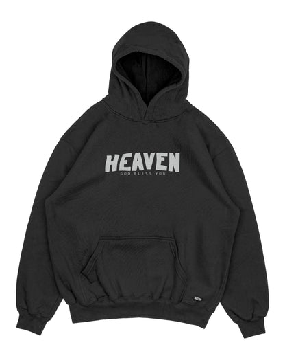 Hoodie negro OVERSIZE Unisex Heaven