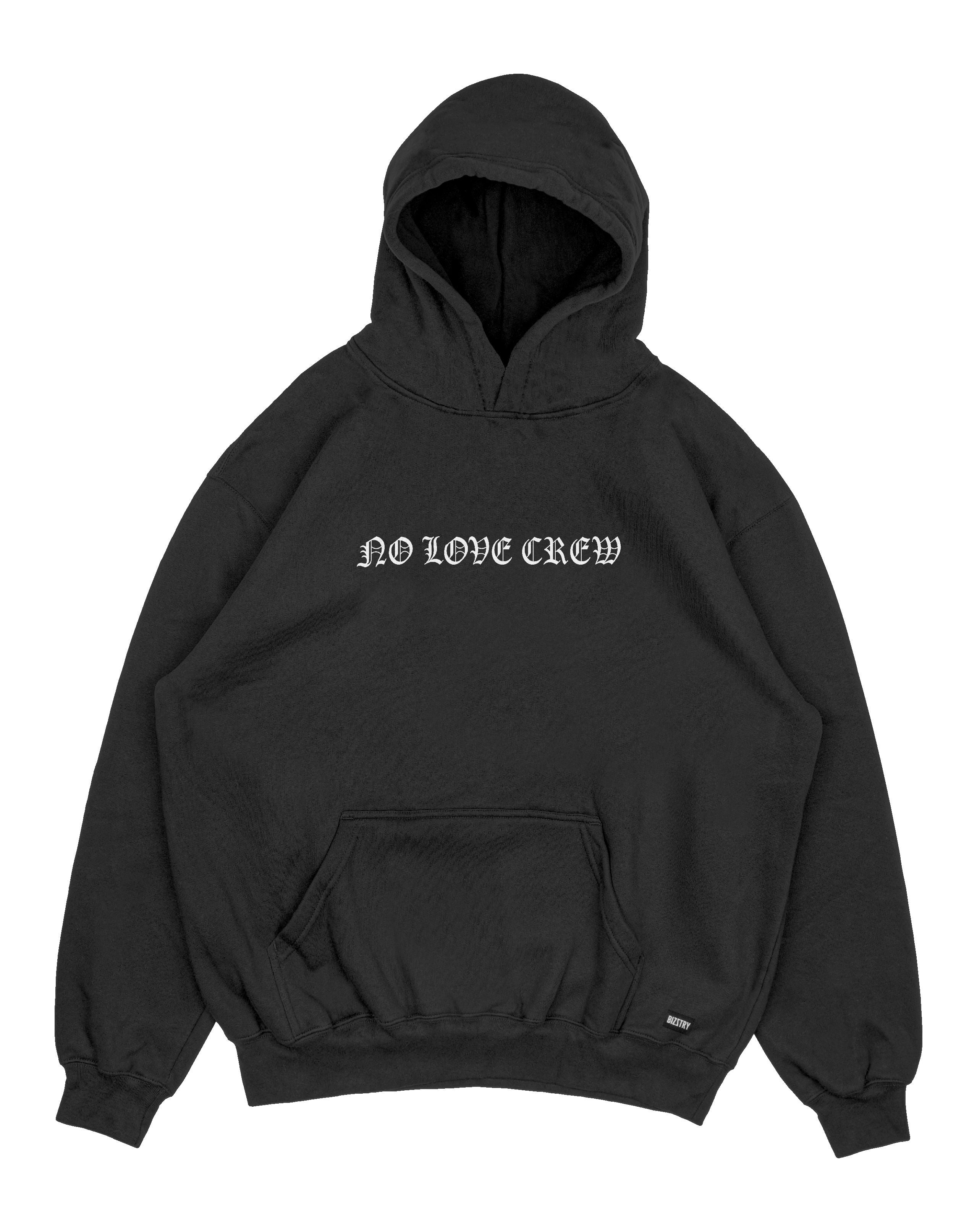 Hoodie negro OVERSIZE Unisex No love crew