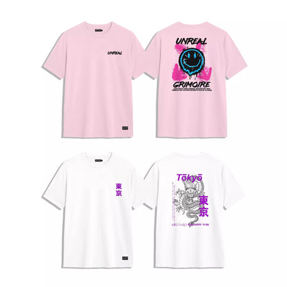PACK 4 CAMISETAS PREMIUM (ROSA, BLANCO, NEGRO, CAPUCCINO)
