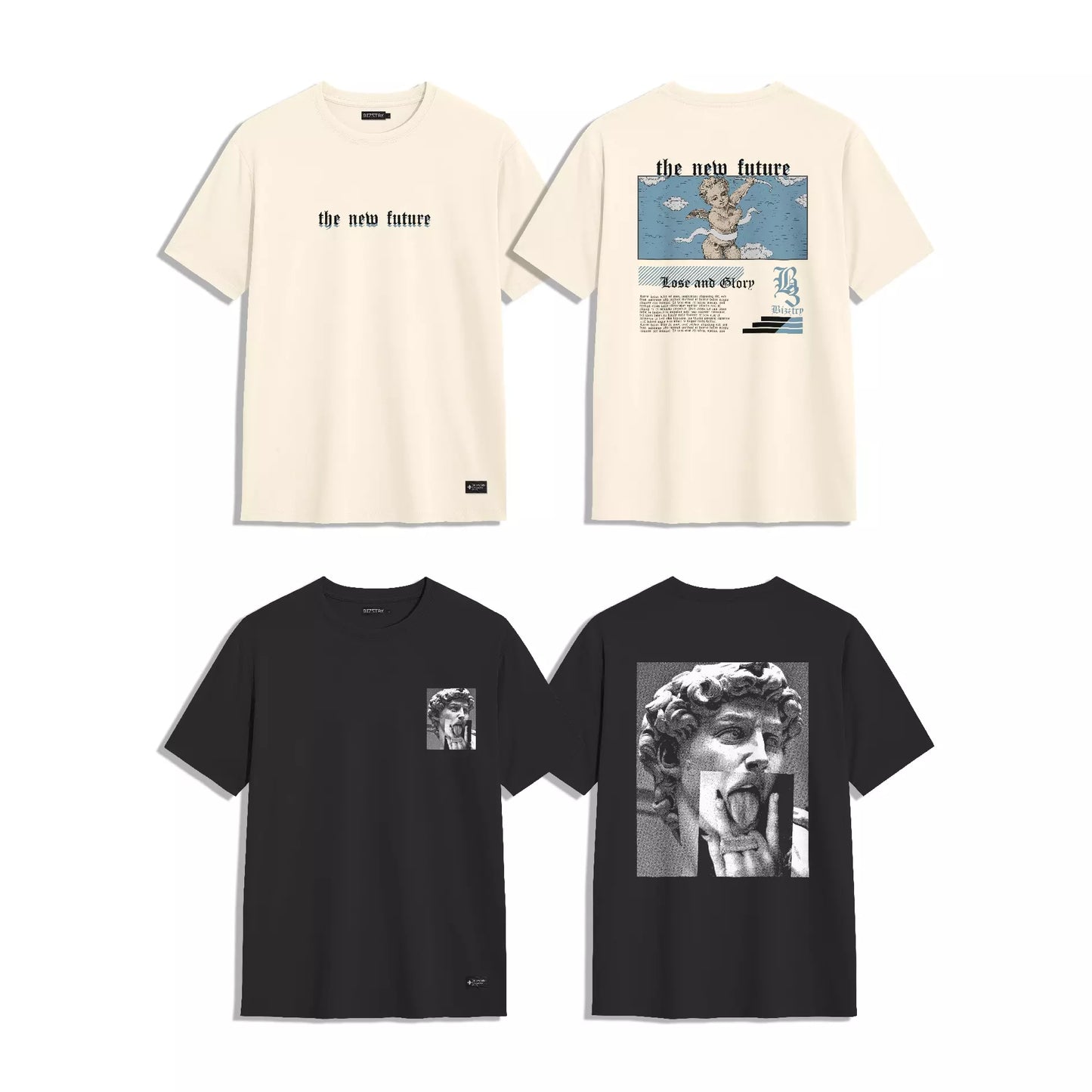 PACK X4 CAMISETAS (BEIGE, NEGRO, BLUE, VERDE)