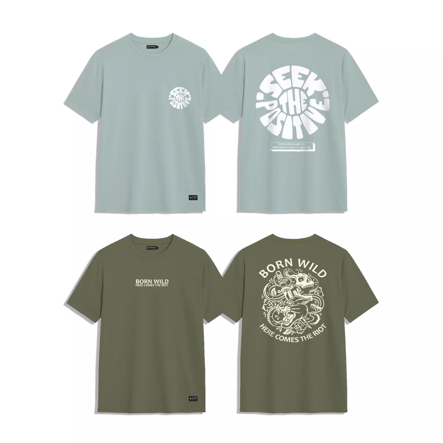 PACK X4 CAMISETAS (BEIGE, NEGRO, BLUE, VERDE)