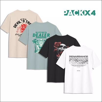 PACK 4 CAMISETAS PREMIUM (CAPUCCINO, BLUE, NEGRO, BLANCO)
