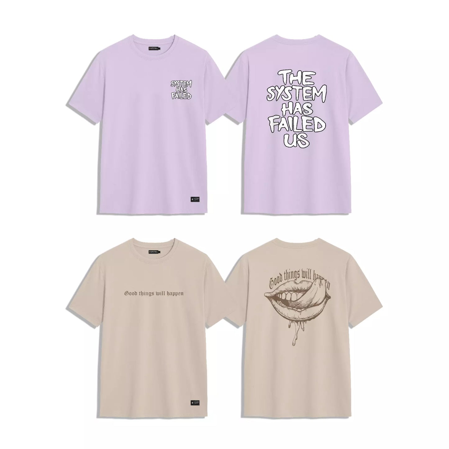 PACK 4 CAMISETAS PREMIUM (LILA, CAPUCCINO, BLANCO, NEGRO)