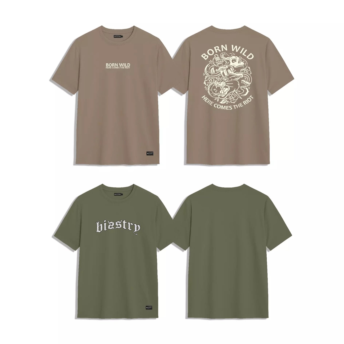PACK 4 CAMISETAS PREMIUM (CAPUCCINO, BLANCO, CHOCOLATE, VERDE)