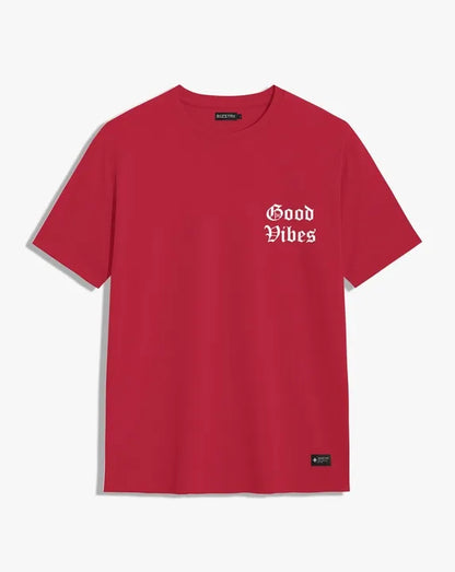 Camiseta unisex roja GOOD VIBES