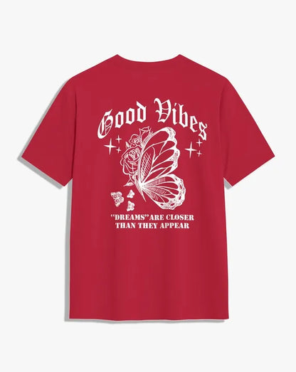 Camiseta unisex roja GOOD VIBES